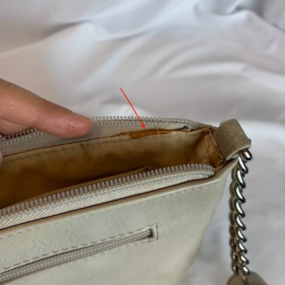 Nicole by Nicole Miller Handbag Crossbody Purse Beige Multi Zippers Adjust Strap - Picture 12 of 16